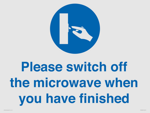Please switch off the microwave when you have finished